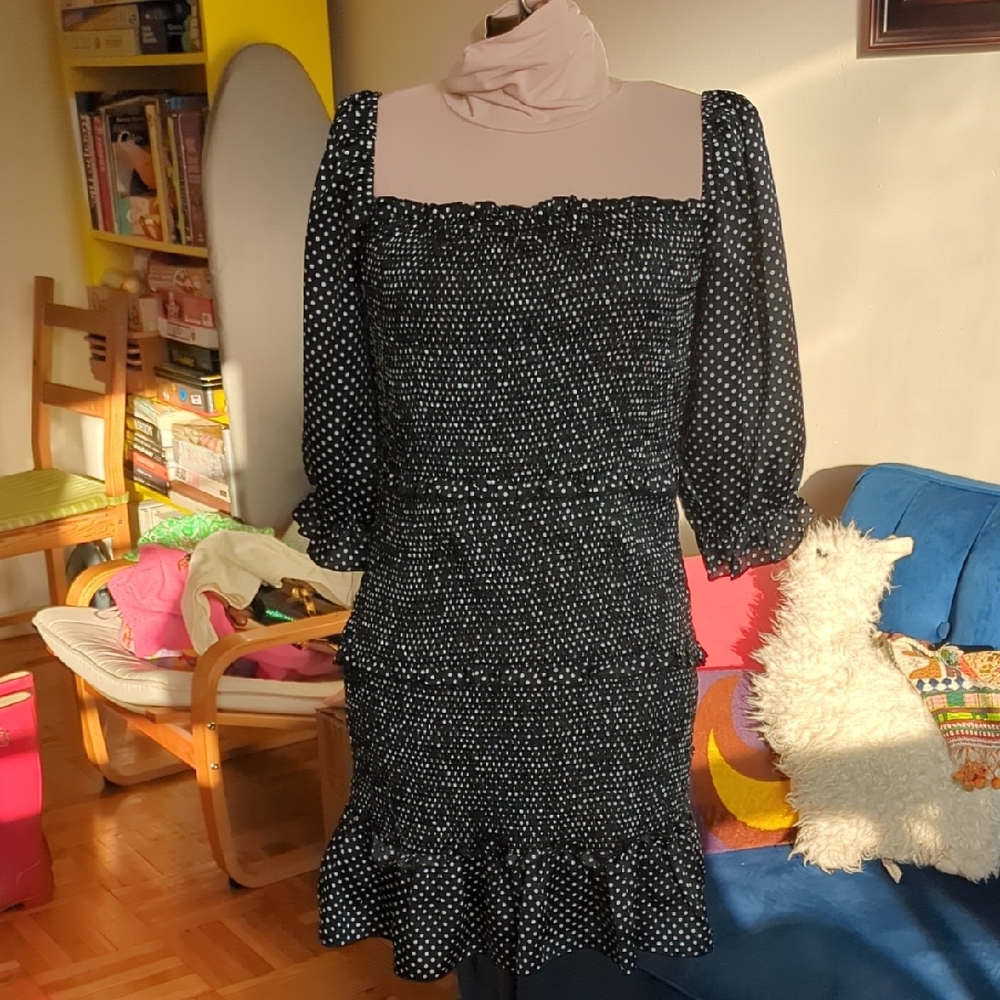Polka Dot Black Dress